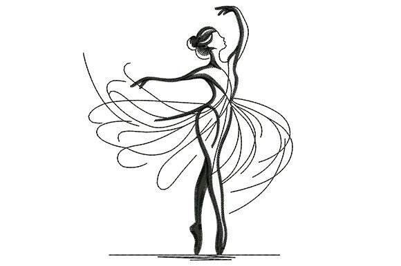 Ballerina Woman Embroidery Design
