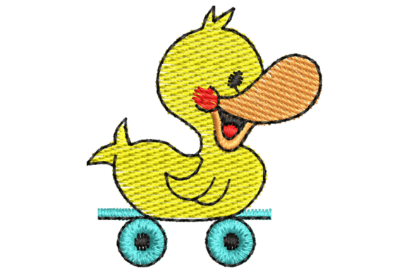 Cute Yellow Duck Embroidery Design