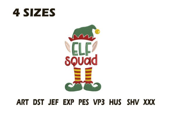 Elf Squad Christmas Embroidery