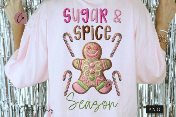 Faux Embroidery Gingerbread Man PNG