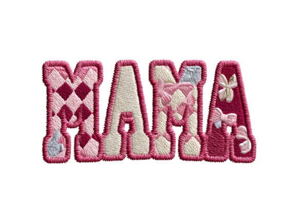 Faux Embroidery MAMA Patch PNG
