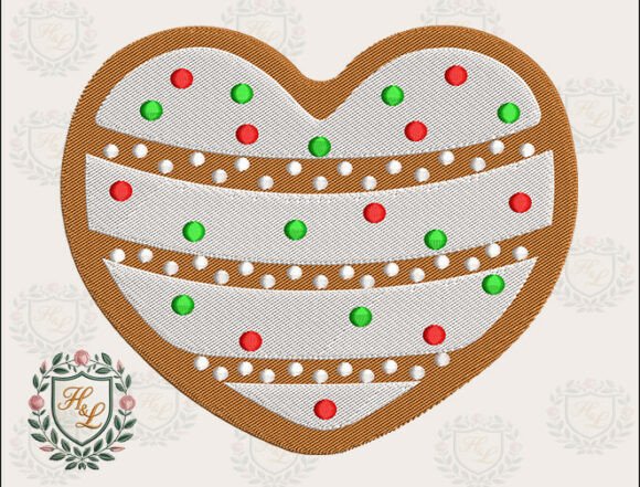 Gingerbread Cookie Heart Embroidery File
