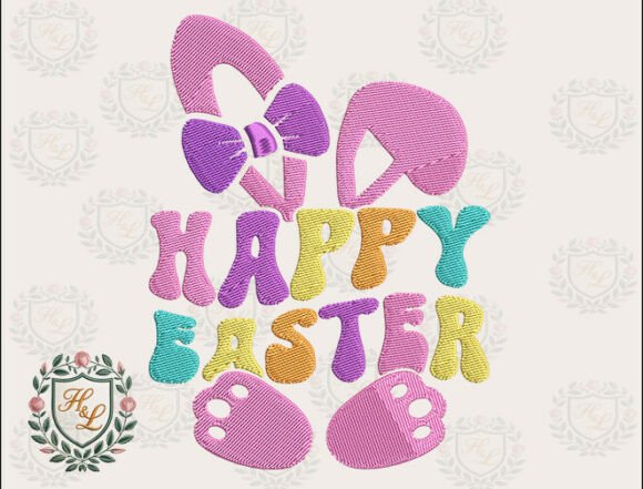 Happy Bunny Girl Embroidery Files