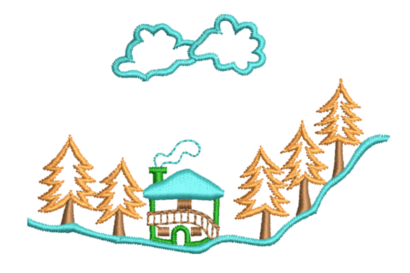 Nature Scene Embroidery Design