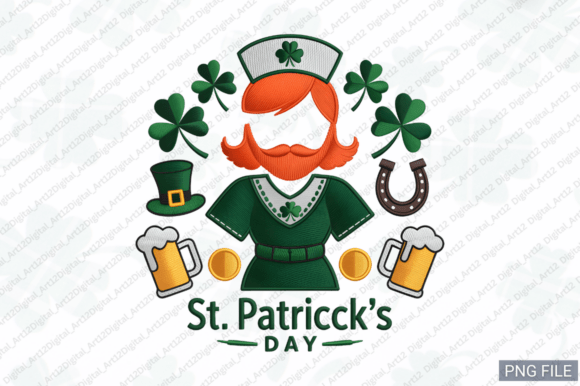 Nurse PNG, St. Patrick’s Day Embroidery