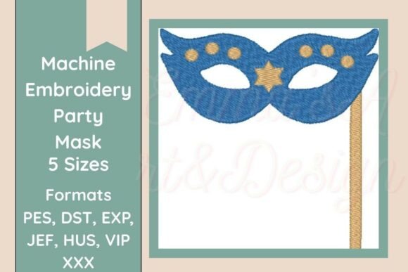 Party Mask Machine Embroidery Design