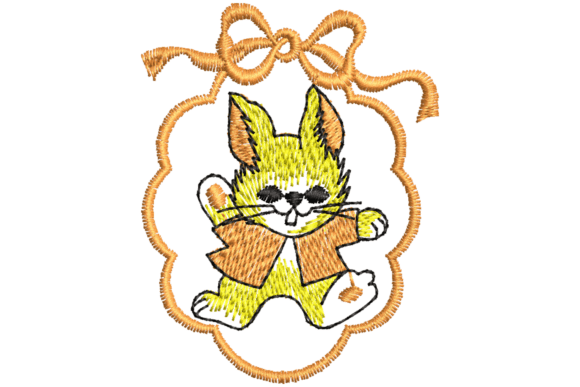 Rabbit in Brown Sweater Embroidery