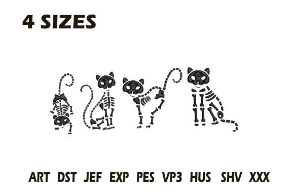 Skeleton Cats Embroidery: A Playful, Gift-Ready Design