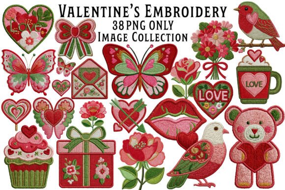 Valentine’s Embroidery Clipart Bundle Review